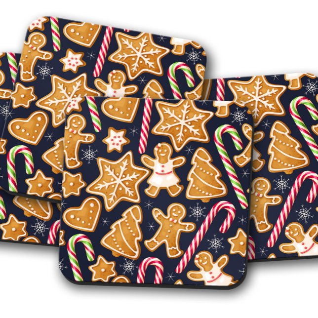 Blue Gingerbread Christmas | Christmas Coaster Set (Creator Uploaded)