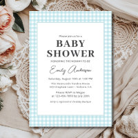 Blue Gingham Baby Boy Shower