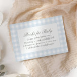 Blue Gingham Baby Shower Books for Baby Enclosure Card<br><div class="desc">Invite friends and family to bring a book for baby with this elegant blue gingham baby shower enclosure card.</div>