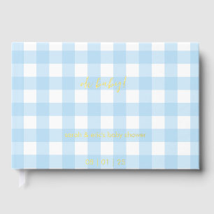 Blue Gingham Baby Shower Guest Book