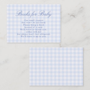 Blue Gingham Books Baby Shower Enclosure Card