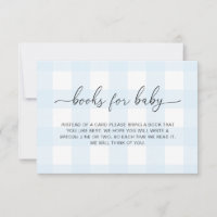 Blue Gingham Books For Baby Card