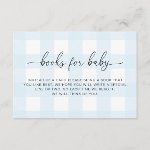 Blue Gingham Books For Baby Card