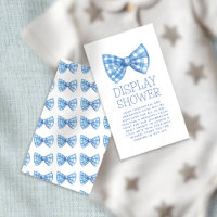 Blue Gingham Bow Tie Baby Display Shower