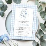 Blue Gingham Boy Baby Shower Invitation<br><div class="desc">🎉 Get ready to celebrate in style with our Blue Gingham Boy Baby Shower Invitation! 🍼 This charming invitation sets the perfect tone for your elegant baby shower celebration. Picture this: a touch of vintage charm meets modern sophistication, all wrapped up in baby blue sweetness. Here's why it's the perfect...</div>