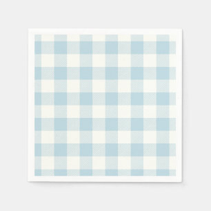 Blue Gingham Buffalo Check Baby Shower Napkin
