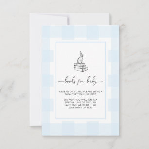 Blue Gingham Bunny Books Request Insert Card