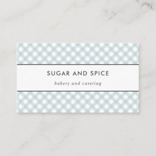 Blue Gingham Business Card