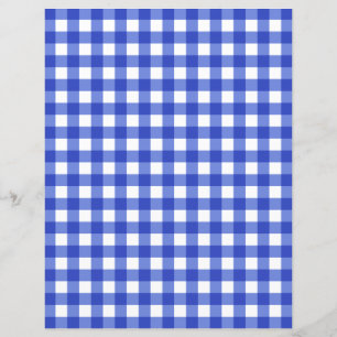 Blue Gingham Check Scrapbook Paper