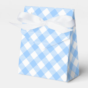 Blue Gingham Chequered Pattern Favour Box