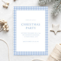 Blue Gingham Christmas Party