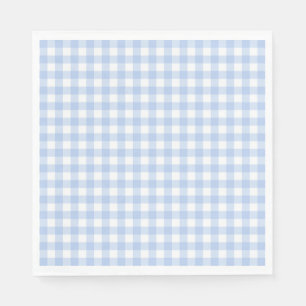 Blue Gingham Coquette Bow Party Dessert Napkin