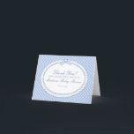 Blue Gingham Coquette Bow Thank You Card<br><div class="desc">A charming blend of classic and coquette, this pastel gingham party collection brings a soft, preppy touch to your celebration. Featuring delicate gingham patterns paired with sweet bow accents, each piece is designed to create a light, feminine, and effortlessly polished party aesthetic. Perfect for showers, birthdays, and garden-inspired gatherings, this...</div>