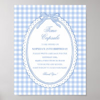 Blue Gingham Coquette Bow Time Capsule Game