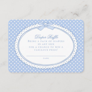Blue Gingham Coquette  Diaper Raffle Enclosure Card