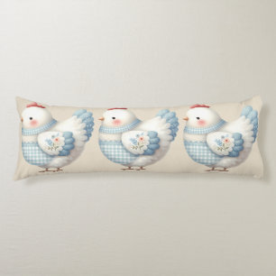 Blue Gingham Cottage Hen Body Cushion