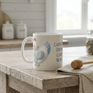 Blue Gingham Cottage Hen Cosy Ways Coffee Mug