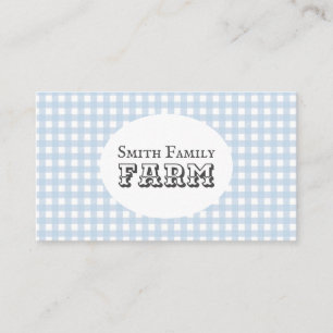 Blue Gingham Country Farm Shabby Chic Business Card