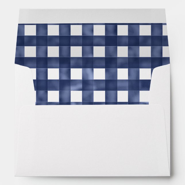 Blue Gingham Crab Envelope (Back (Bottom))