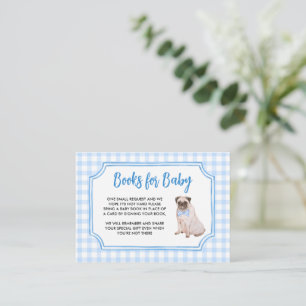 Blue Gingham Dog Boy Baby Shower Books for Baby Enclosure Card