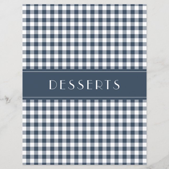 Blue Gingham Farmhouse Family Recipe Organizers (Front)