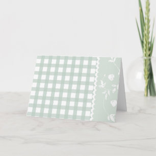 Blue Gingham Floral Mother's Day Card