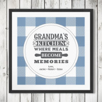Blue Gingham Grandma Meals Become Memories