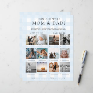 Blue Gingham How Old Were Mum and Dad Photo Game