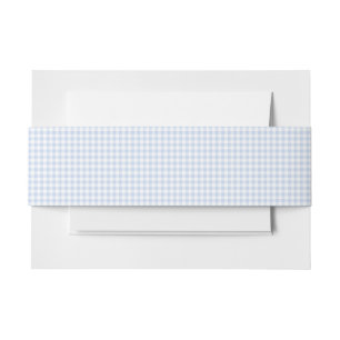 Blue Gingham Invitation Belly Band
