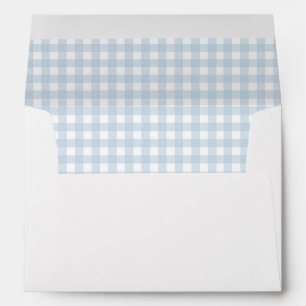 Blue Gingham Lined Envelope