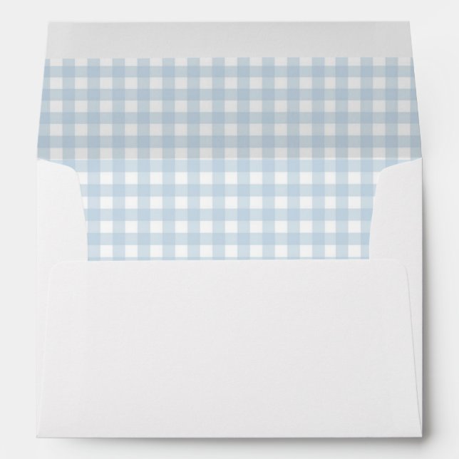 Blue Gingham Lined Envelope (Back (Bottom))