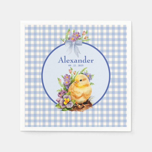 Blue Gingham  Napkin (Front)