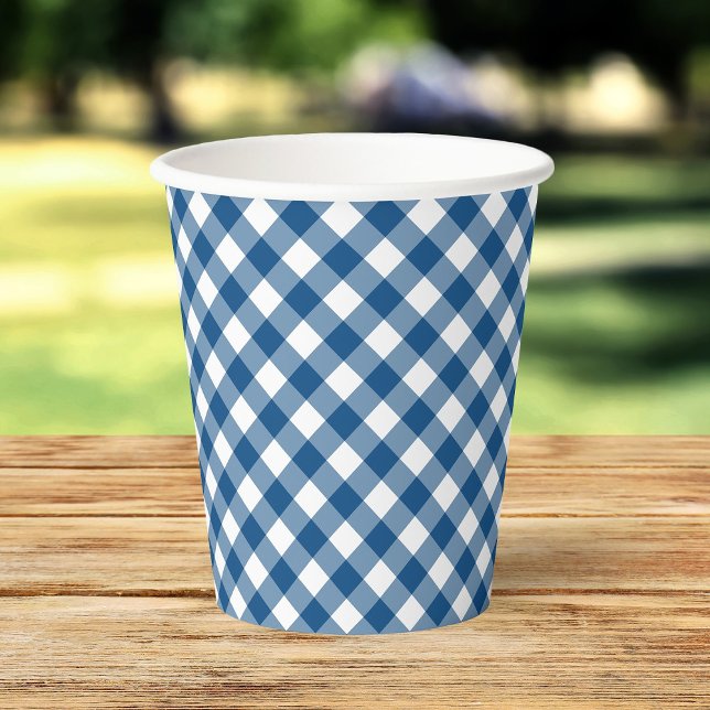 Blue Gingham Paper Cups (Creator Uploaded)