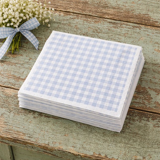 Blue Gingham Paper Napkins (Creator Uploaded)