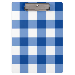 Blue gingham pattern clipboard