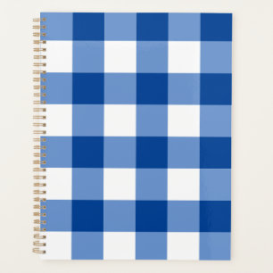 Blue gingham pattern planner