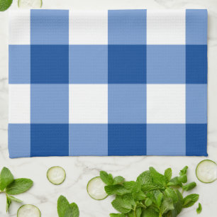 Blue gingham pattern tea towel