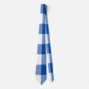Blue gingham pattern tie