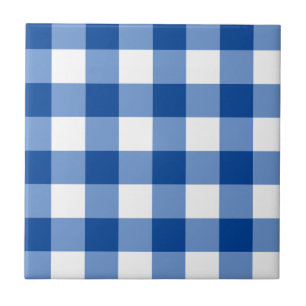 Blue gingham pattern tile