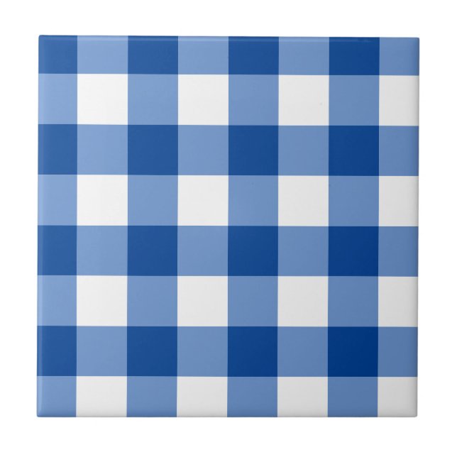 Blue gingham pattern tile (Front)