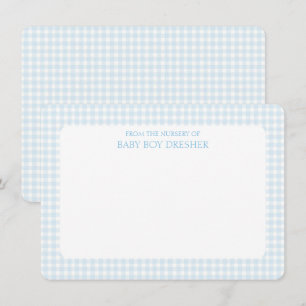 Blue Gingham Personalised Card