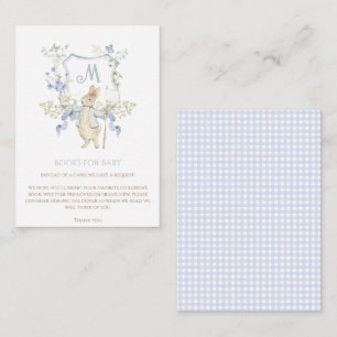 Blue Gingham Peter the Rabbit Baby Shower Books Enclosure Card