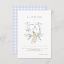 Blue Gingham Peter the Rabbit Baby Shower MUTED BL