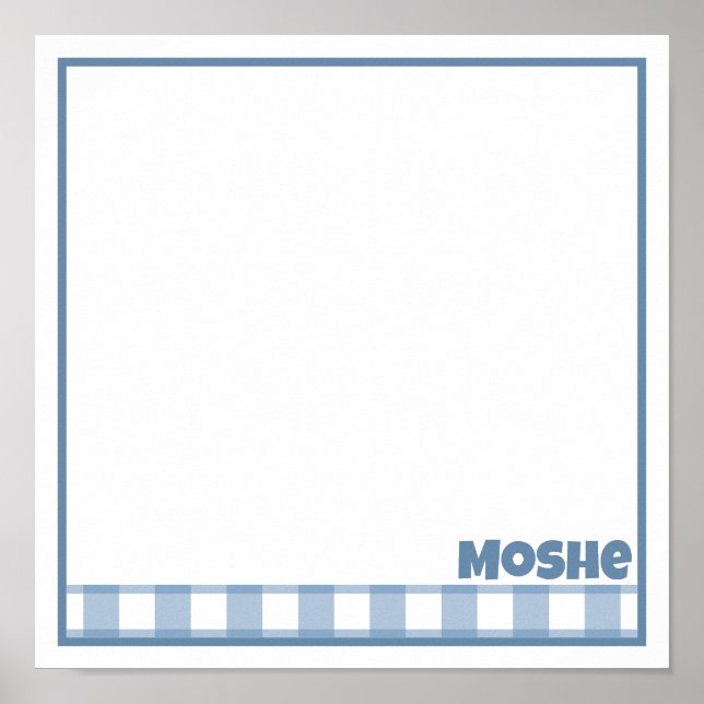 Blue gingham placemat poster (Front)