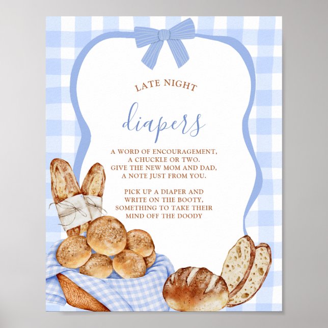 Blue Gingham Plaid Bun in the  Late Diapers Poster (Front)
