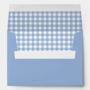 Blue Gingham Plaid Envelope