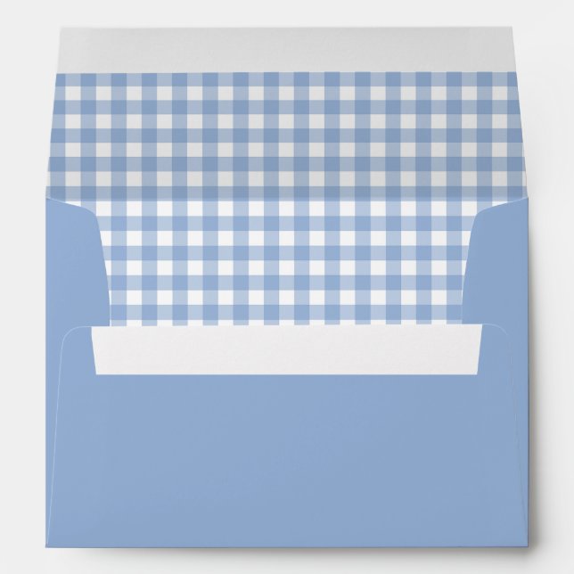 Blue Gingham Plaid Envelope (Back (Bottom))
