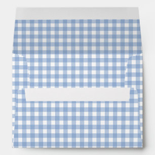 Blue Gingham Plaid Envelope