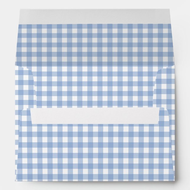 Blue Gingham Plaid Envelope (Back (Bottom))