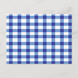 Blue Gingham Postcard